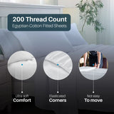 200 Thread Count 30cm Fitted Sheet - 100% Egyptian Cotton, White