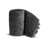 Chunky Cord Mink Ribbed Faux Fur Throw Blanket – Super Soft, Warm & Cozy Large Sofa & Bed Throw