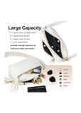 Women's White Faux Leather Crossbody Bag