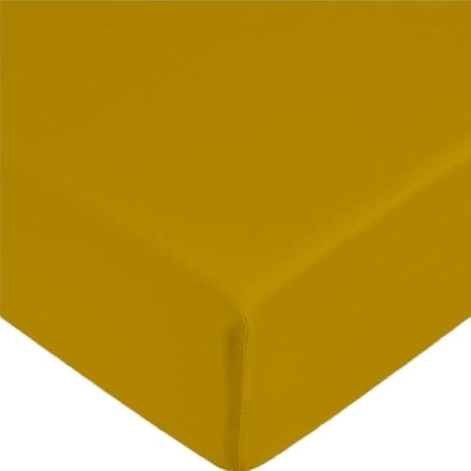 Shrinkage and Fade Resistant Deep Fitted Microfiber Sheets 30cm- Mustard