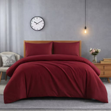 Plain 3 Piece Duvet Cover Set with Pillowcases – Soft Brushed Microfibre Bedding