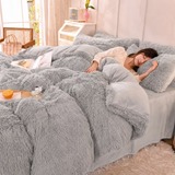 Cord Mink Ribbed Duvet Cover Set – Soft Corduroy Effect Textured Cosy Bedding with Pillowcases