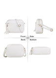 Women's White Faux Leather Crossbody Bag