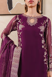 Farasha Chiffon 3 piece suit Plum Affair