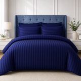 Duvet Covers Set | Satin Striped | Brushed Microfibre