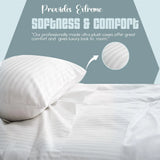Pillow Cases Pack of 4 | Satin Striped | Brushed Microfibre | 50x75 cm