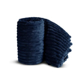 Chunky Cord Mink Ribbed Faux Fur Throw Blanket – Super Soft, Warm & Cozy Large Sofa & Bed Throw