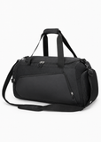 40L Black Gym Duffle Bag with Shoe Compartment – Water-Resistant Sports Holdall with Wet Pocket for Women & Men