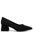 Women's Black Block Heel Court Shoes G-225-3