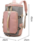2-in-1 Pink Duffle Backpack for Women – Large Convertible Gym, Weekend & Overnight Travel Bag with Wet Pocket