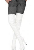 Women's White Thigh High Over The Knee Platform Stiletto Boots Synthetic Leather Zip G-777