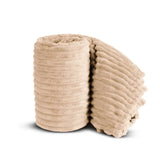Chunky Cord Mink Ribbed Faux Fur Throw Blanket – Super Soft, Warm & Cozy Large Sofa & Bed Throw