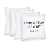 Cushion inserts, 45cm x 45cm, Extra Fluffy & Super Soft Cushion Pads - White