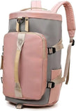 2-in-1 Pink Duffle Backpack for Women – Large Convertible Gym, Weekend & Overnight Travel Bag with Wet Pocket