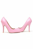 Pointy Toe Court Shoes Pink Patent Stiletto Heel Formal Elegant G-924