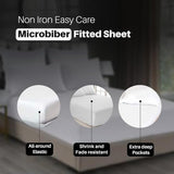 Shrinkage and Fade Resistant Deep Fitted Microfiber Sheets 30cm- White