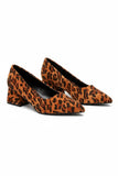 Women's Leopard Print Block Heel Court Shoes G-225