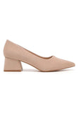 Women's Nude Block Heel Court Shoes G-225-4
