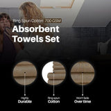 Soft and Premium Egyptian Cotton Towels - 500 GSM Brown, Set of 8