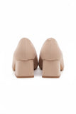 Women's Nude Block Heel Court Shoes G-225-4