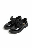 Girls Mary Jane School Shoes with Bow On Strap- Black Patent BET-78