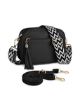 Women's Black Faux Leather Crossbody Bag