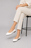 Women's White Closed Toe Ballet Flats