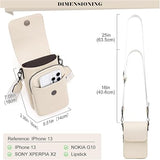 MUIIKOLA Apricot-Z Women’s PU Leather Crossbody Phone Bag with RFID Card Slots and Adjustable Wide Strap