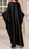 Women's Black Luxury Kaftan Maxi Dress