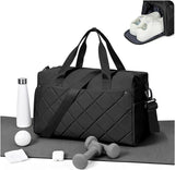 F2 Black Gym & Travel Duffle Bag with Shoe Compartment – Large Sports Holdall with Wet Pocket for Women & Men