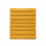 Soft and Premium Egyptian Cotton Towels - 500 GSM Mustard, Set of 8