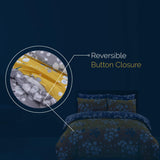 100% Pure Cotton Printed Duvet Cover Set - Blossom Mustard