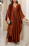 Women's Brown Luxury Kaftan Maxi Dress