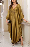 Women's Golden Luxury Kaftan Maxi Dress