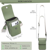 MUIIKOLA Women’s Z-light Green PU Leather Crossbody Phone Bag with RFID Card Slots and Adjustable Wide Strap