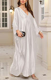 Women's White Luxury Kaftan Maxi Dress