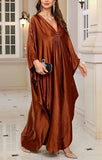 Women's Brown Luxury Kaftan Maxi Dress