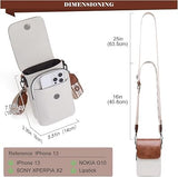 MUIIKOLA Women’s Z-beige-brown PU Leather Crossbody Phone Bag with RFID Card Slots and Adjustable Wide Strap