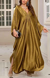 Women's Golden Luxury Kaftan Maxi Dress