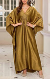 Women's Golden Luxury Kaftan Maxi Dress