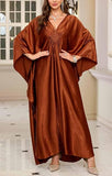 Women's Brown Luxury Kaftan Maxi Dress