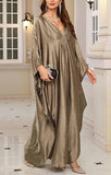 Women's Silver Gray Luxury Kaftan Maxi Dress