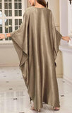 Women's Silver Gray Luxury Kaftan Maxi Dress