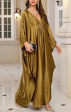 Women's Golden Luxury Kaftan Maxi Dress