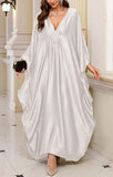 Women's White Luxury Kaftan Maxi Dress