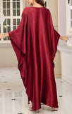 Women's Dark Red Luxury Kaftan Maxi Dress
