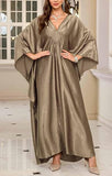 Women's Silver Gray Luxury Kaftan Maxi Dress