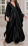 Women's Black Luxury Kaftan Maxi Dress
