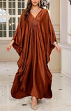 Women's Brown Luxury Kaftan Maxi Dress