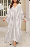 Women's White Luxury Kaftan Maxi Dress